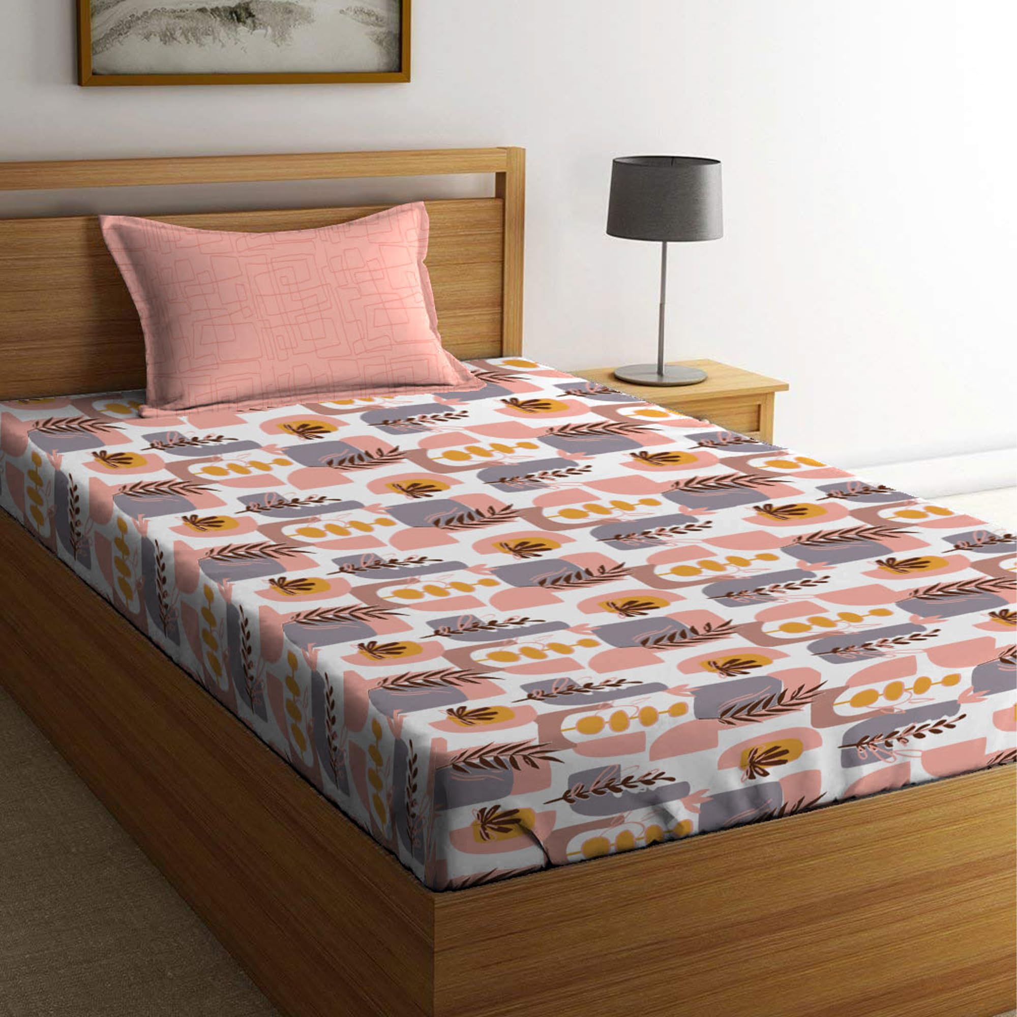 Trident Single Bedsheet with 1 Pillow Cover