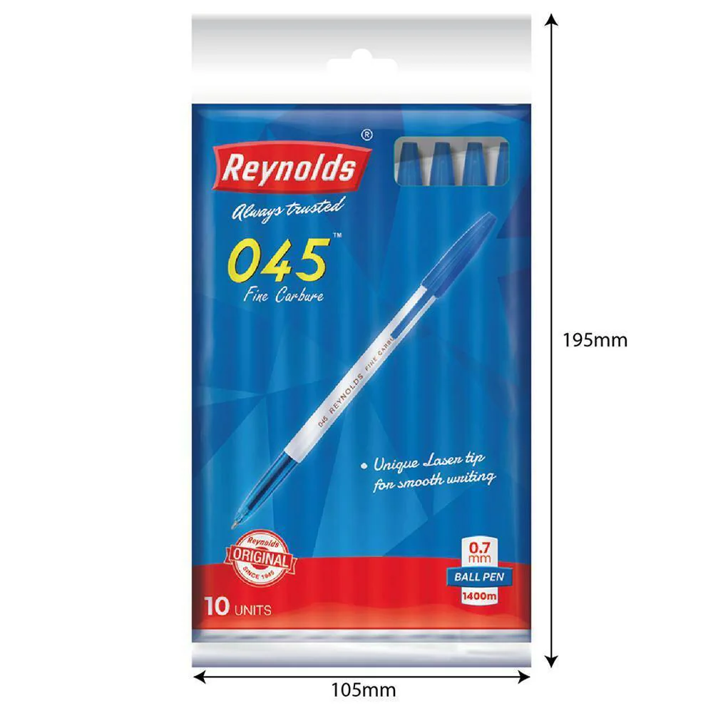 Reynolds 045 Ball Pen Blue Pack of 10